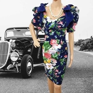Blue floral Vintage Hourglass dress